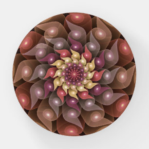 Surreal Shiny Flower Modern Abstract Fractal Art Paperweight