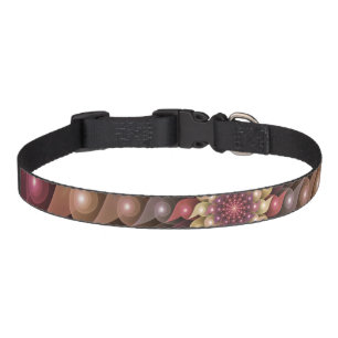 Surreal Shiny Flower Modern Abstract Fractal Art Pet Collar
