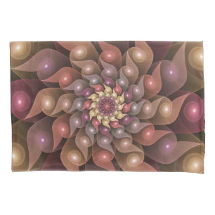 Surreal Shiny Flower Modern Abstract Fractal Art Pillow Case