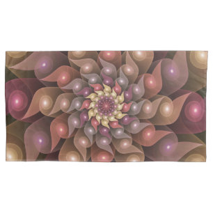 Surreal Shiny Flower Modern Abstract Fractal Art Pillow Case