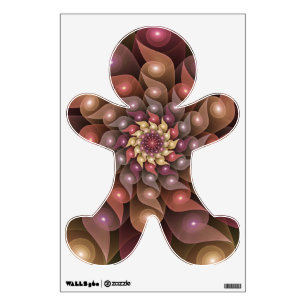 Surreal Shiny Flower Modern Abstract Fractal Art Wall Decal