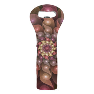 Surreal Shiny Flower Modern Abstract Fractal Art Wine Bag
