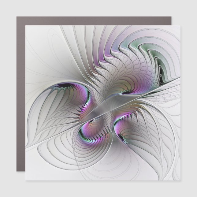Surreal Shy Beauty Modern Abstract Fractal Art Car Magnet (Front)