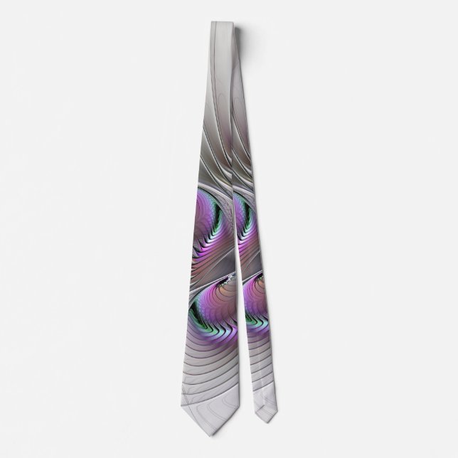 Surreal Shy Beauty Modern Abstract Fractal Art Neck Tie (Front)
