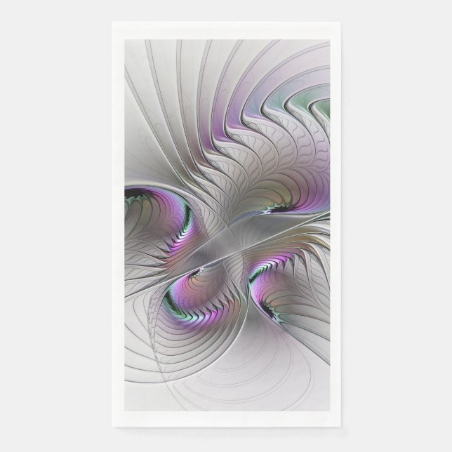 Surreal Shy Beauty Modern Abstract Fractal Art Paper Guest Towels (Front)