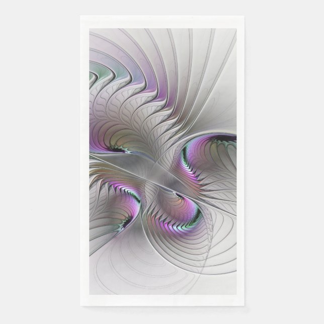 Surreal Shy Beauty Modern Abstract Fractal Art Paper Guest Towels (Front)