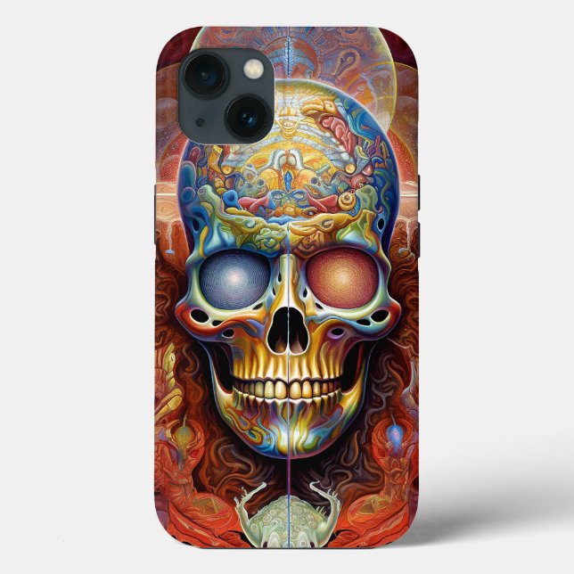 Surreal Skull Colorful Visionary Art Case-Mate iPhone Case (Back)