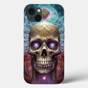 Surreal Skull Colorful Visionary Art iPhone 13 Case
