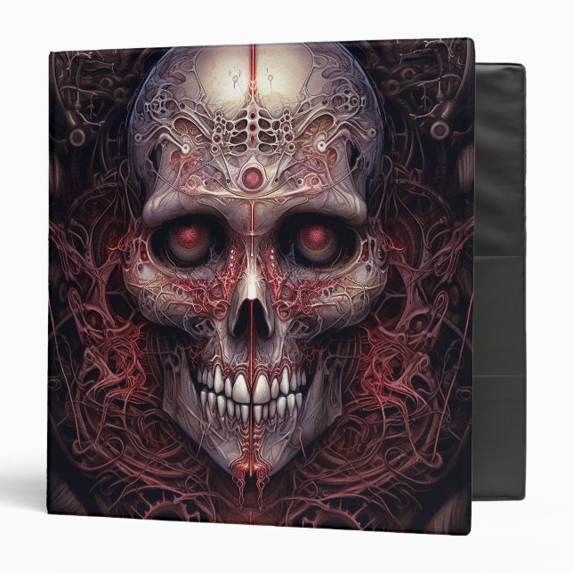 Surreal Skull Gothic Horror Art 3 Ring Binder (Front/Inside)