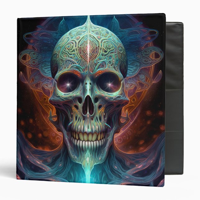Surreal Skull Gothic Horror Art 3 Ring Binder (Front/Inside)