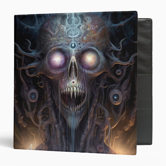 Surreal Skull Gothic Horror Art 3 Ring Binder (Front/Inside)