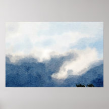 Surreal Sky and Clouds Watercolor Painting