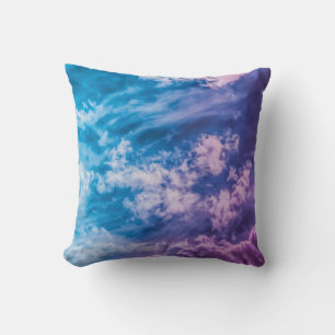 Surreal sky, dreamy abstract art. throw pillow