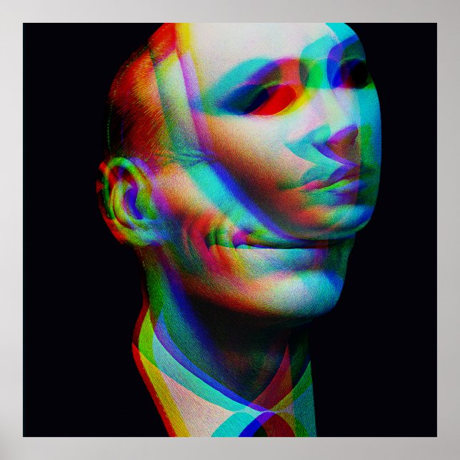 Surreal Smiling Man (Matte Print) Poster (Front)