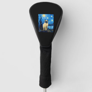 Surreal Starry Night Siamese Cat Golf Head Cover