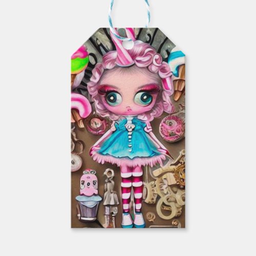 Surreal Steampunk Candy Doll Gift Tags