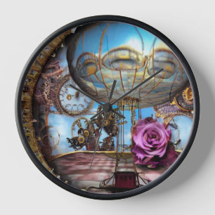 Surreal Steampunk Hot Air Balloon Clock