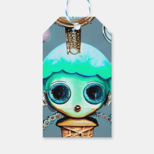 Surreal Steampunk Ice Cream Cone Doll Gift Tags