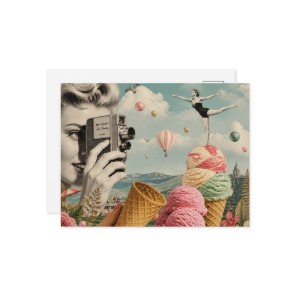 Surreal Summertime Icecream Swim Collage  Postcard