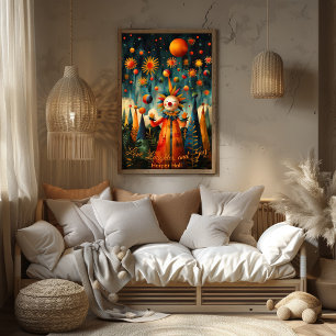 Surreal Sun Jester – Whimsical Carnival Fantasy Poster