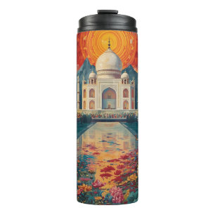 Surreal Taj Mahal Dreamscape Vibrant India Thermal Tumbler