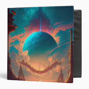 Surreal Towers Planet Visionary Landscape 3 Ring Binder