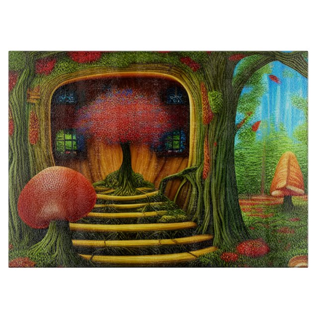 Surreal Tree House In The Forest   Cutting Board (Front)
