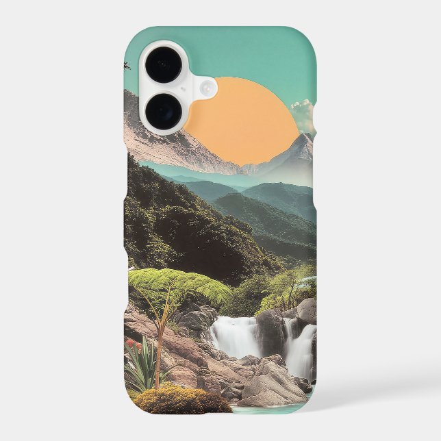 Surreal Tropical Valley With Waterfalls iPhone Case (Back)