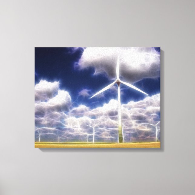 Surreal Turbo Windmills Wrapped Canvas (Front)