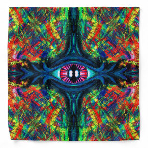Surreal Twisted Trippy Eye Visionary Oil Painting Bandana