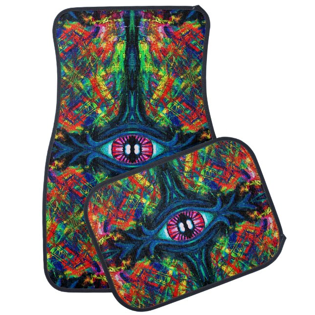 Surreal Twisted Trippy Eye Visionary Oil Painting  Car Floor Mat (Set)