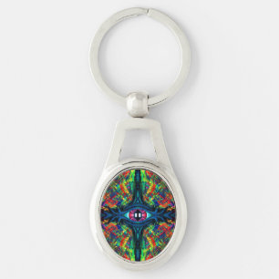 Surreal Twisted Trippy Eye Visionary Oil Painting Keychain