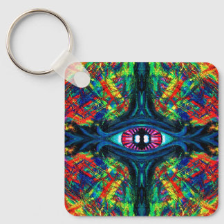 Surreal Twisted Trippy Eye Visionary Oil Painting Keychain