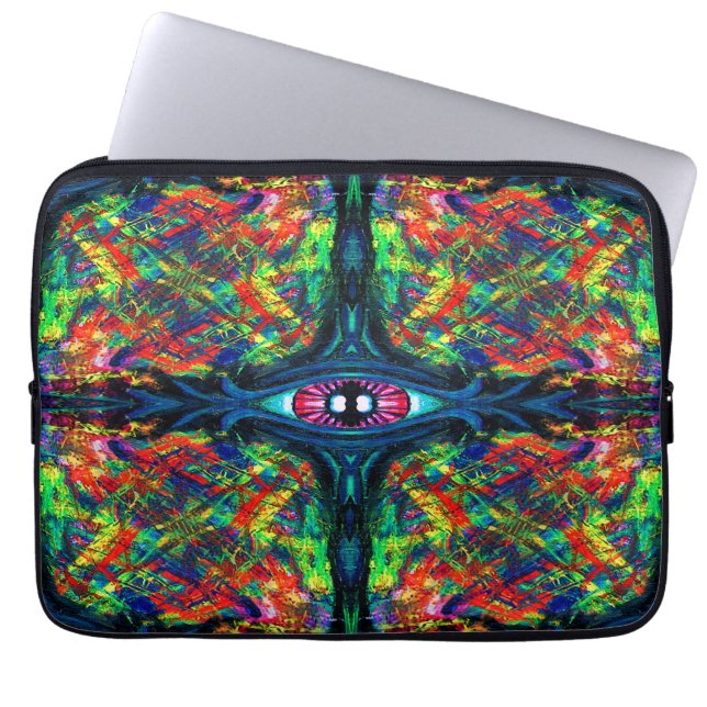 Surreal Twisted Trippy Eye Visionary Oil Painting  Laptop Sleeve (Front)