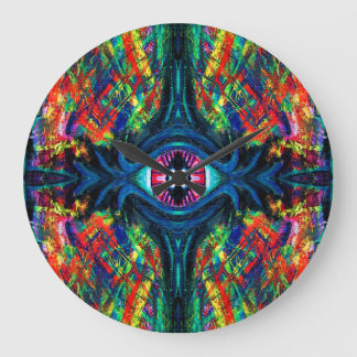 Surreal Twisted Trippy Eye Visionary Oil Painting  Large Clock