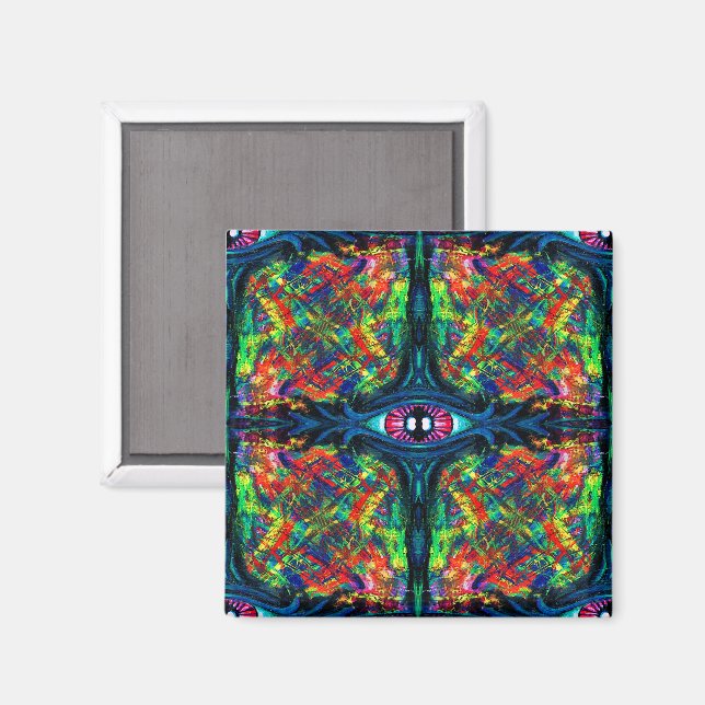 Surreal Twisted Trippy Eye Visionary Oil Painting  Magnet (Front/Back)
