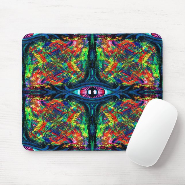 Surreal Twisted Trippy Eye Visionary Oil Painting  Mouse Pad (With Mouse)
