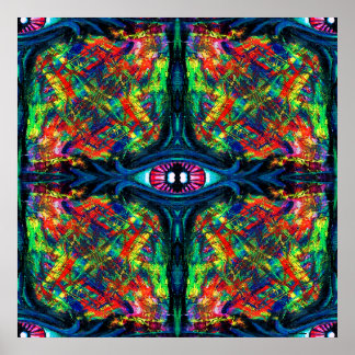 Surreal Twisted Trippy Eye Visionary Oil Painting  Poster