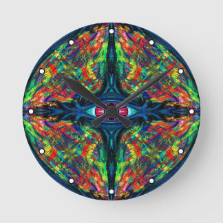 Surreal Twisted Trippy Eye Visionary Oil Painting  Round Clock