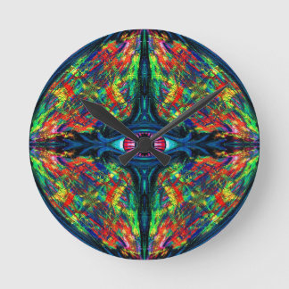 Surreal Twisted Trippy Eye Visionary Oil Painting  Round Clock