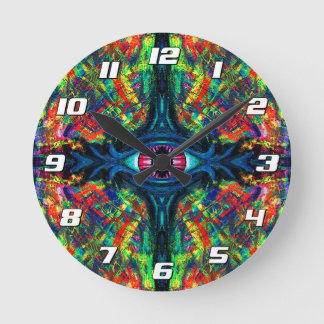 Surreal Twisted Trippy Eye Visionary Oil Painting  Round Clock