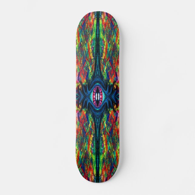 Surreal Twisted Trippy Eye Visionary Oil Painting  Skateboard Deck (Front)