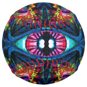 Surreal Twisted Trippy Eye Visionary Oil Painting  Softball