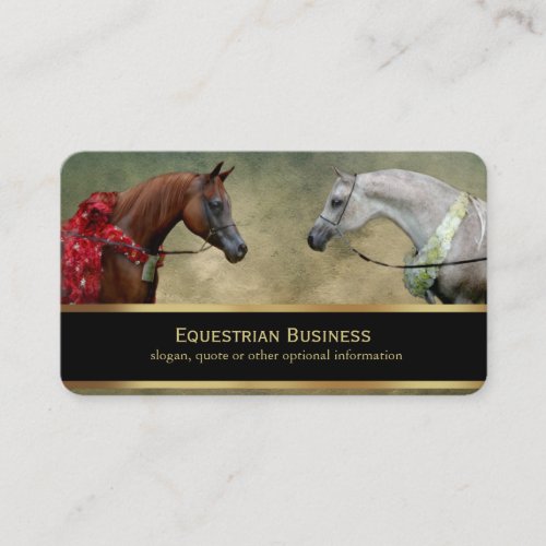 Surreal two horses painting                       business card