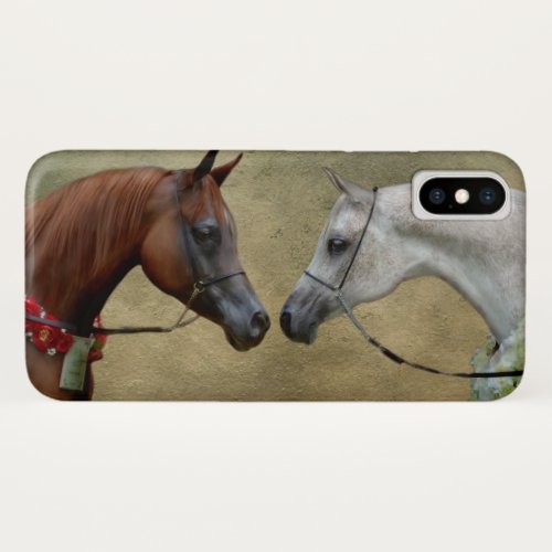 Surreal two horses painting iPhone x case