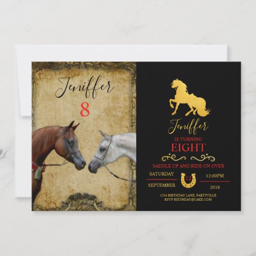 Surreal two horses painting                       invitation