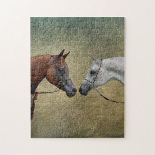 Surreal two horses painting jigsaw puzzle