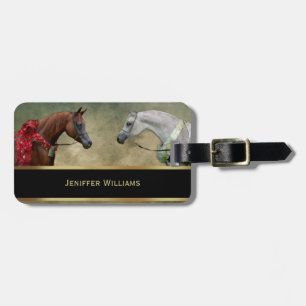 Surreal two horses painting. luggage tag