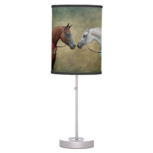 Surreal two horses painting table lamp