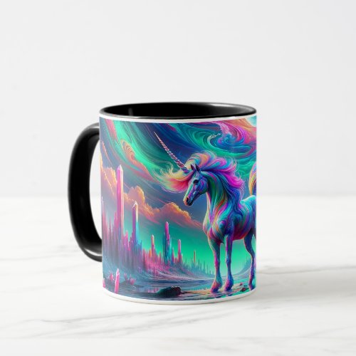 Surreal Unicorn in a Crystal Cave Mug